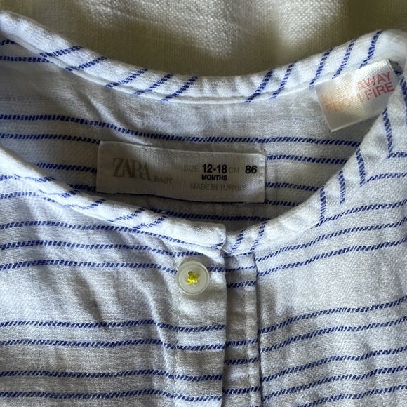 Blue and white stripe zara button down shirt - Picture 2 of 4